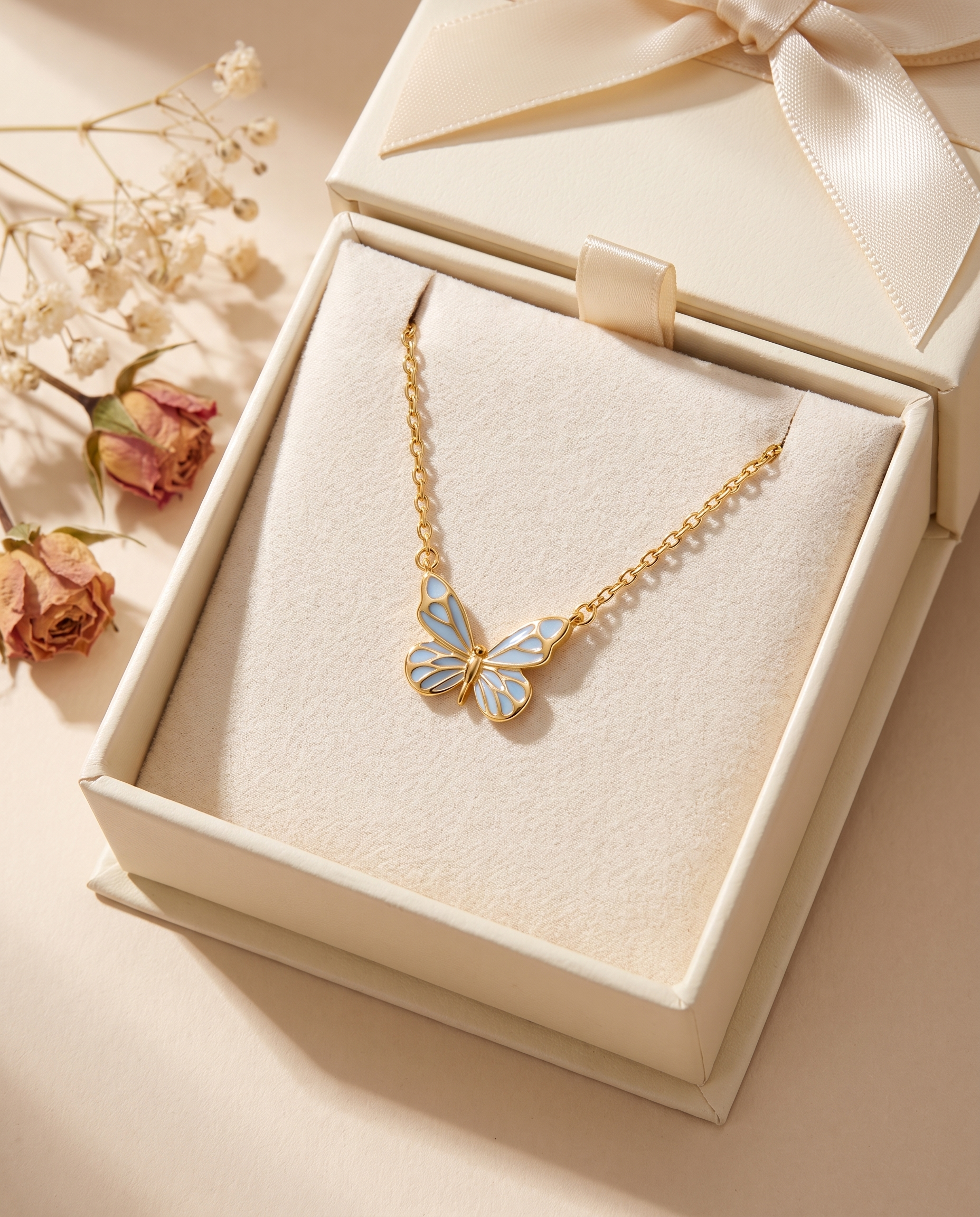 Collier Papillon Lumineux dans son coffret cadeau